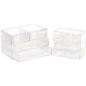 미니 투명 3단 4칸 서랍장 /소품수납함 사무실 학교 플라스틱 책상 데스크 정리