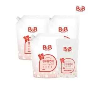 [증정] 비앤비 유아 섬유유연제 쟈스민향 1500ml 리필형 3입+800ml 증정