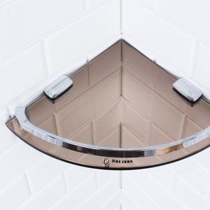 [또바기몰]S 국산 브라운 강화유리 욕실 코너선반 벽부착형 유리선반 욕실정리 수납선반