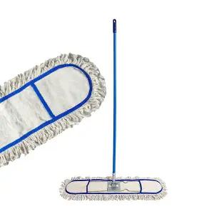 제이오마켓 무기름백색60cm 철코팅봉150cm 리스킹세트/강당 복도 체육관 바닥 청소 대형 밀대 걸레 세트