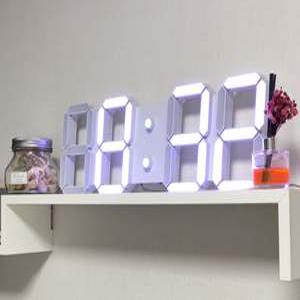 3D 벽시계 45cm  사무실 거실인테리어 집들이선물 개업선물 디지털 LED 시계 GPS 화이트