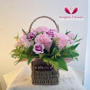 [엔젤스플라워] 일반형 감사의마음 카네이션 바구니 전국꽃배달서비스