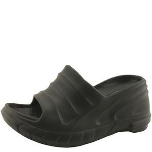 EVA 젤리 웨지힐 키높이 하이힐 슬리퍼 블랙