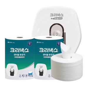 크리넥스 물에잘녹는화장지 센터풀티슈 1000매 6롤+용기세트