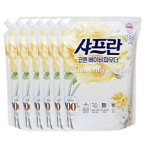엘지생활건강 샤프란 코튼베이비파우더 리필 2.1L 6개