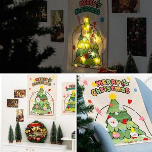 [오피스스쿨] 민화샵 크리스마스 벽트리 포스터 대형 (꾸미기 스티커포함) DIY 크리스마스 패브릭 월행잉