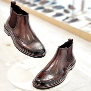 [미셸by탠디] 미셸 by 탠디 수입화 남성신발 경량 4cm 윙팁 펀칭 첼시부츠 Y23501