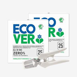 에코버 제로 올인원 식기세척기세제 무향 25개입 2개+전용가위