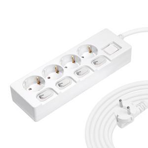 뉴잇 16A 개별 스위치 멀티탭 4구, 5m, 1개