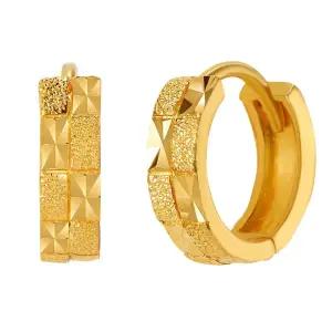 갤러리아 여자 순금 원터치 링 귀걸이 사각 패턴 24K 3.75g