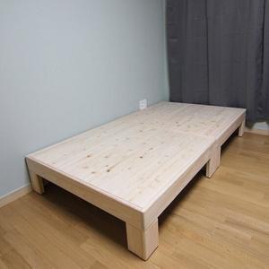 이프로브 편백나무침대 무헤드 평상형원목침대 슈퍼싱글 높이400