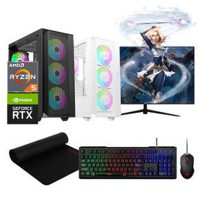 게이밍 조립 컴퓨터 데스크탑 PC SSD장착 라이젠 5600 16GB 256GB RTX3050 윈10 본체 모니터 세트