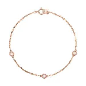 갤러리아 여자 14K 팔찌 체인 금팔찌 쓰리 로즈컷