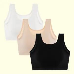 아이엠속옷 주니어 스포츠 브라 3p 밤부모달 노와이어 일체형패드 학생 청소년 브래지어
