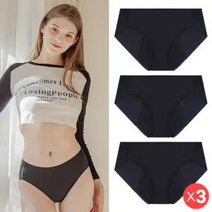 MR 블랙 누디 위생 팬티 / 3매입 햄라인 여성 여자 속옷 생리