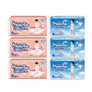 마미포코 슈퍼컴포트팬티 남아용 대형 44개입, 3팩, 1개 + 썸머팬티 남아용 4단계 대형 48개입, 3팩, 1개