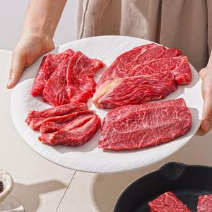 [품질포장]1++No.9등급 한우 우마카세400g 등심+갈비살+부채살+눈꽃로스 4종 구이
