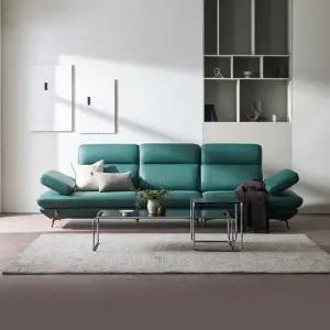 플랫 베이직 4인 전체 천연가죽 소파