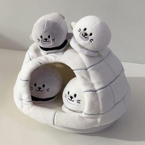 차이의 아기랑 도담 놀이 바다표범 가족 애착 말놀이 인형 세트