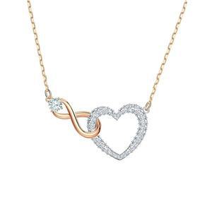 [스와로브스키] 여성 믹스드 메탈 피니시 인피니트 하트 목걸이 실버 5604531