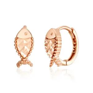 갤러리아 [비앤비골드] 14K 로렛트 바디 컷팅 물고기 원터치 귀걸이 한쌍 PNE4