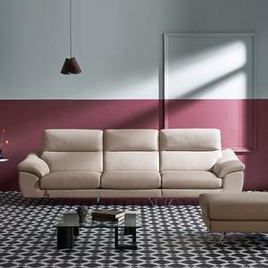 [다우닝]레아 클래시 4인 전체 내추럴가죽 소파+스툴