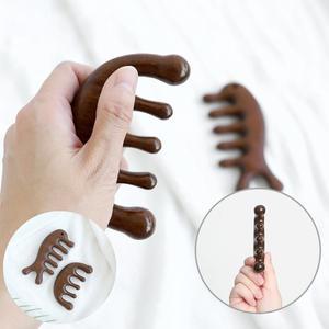 얼굴 나무괄사 팔뚝 승모근 우드괄사 다리 머리지압 2종세트