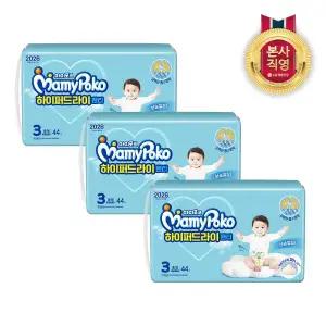 [엘지생활건강][12.10~12.17상품권증정]마미포코 하이퍼드라이팬티 중형 44P 공용 X 3팩(1BOX)