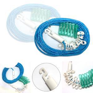 빨래줄 10M 코팅끈 빨래 건조대 로프 야외 옥상 실내 캠핑 고리 집게 행거