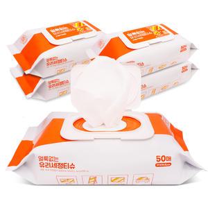 아이프리 자동차 유리세정제 차량 세차티슈 50매 5팩