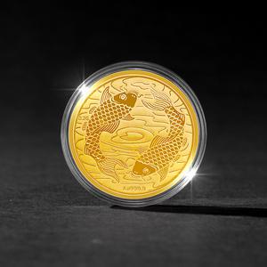 [골드팡] 24k 순금 소원성취 행운물고기 순금코인 0.2g + 복패키지 세트
