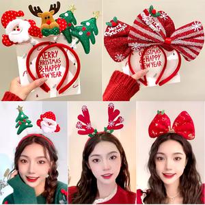 크리스마스 머리띠 루돌프 산타 어린이 유아 여성 파티 헤어밴드 단체 대량