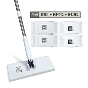 톡톡이 핸즈프리 원터치 대형밀대 1개+물걸레청소포(2개)+정전기청소포(1개)