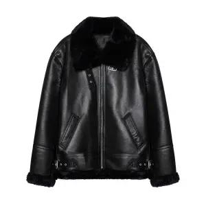 테온셀 LEFTSEOUL 에비에이터 B-3 무스탕 자켓 [블랙]