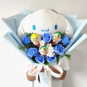 대형 인형꽃다발 산리오 시나모롤 블루 졸업 어린이꽃다발 킨더조이