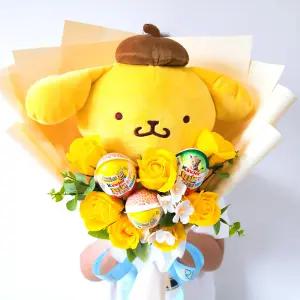 대형 인형꽃다발 산리오 폼폼푸린 옐로 졸업 어린이 킨더조이꽃다발
