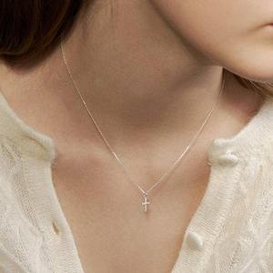 [Hei]오마이걸 유빈, 권진아 착용][sv925] cubic cross necklace
