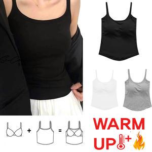 2P 여성 스퀘어넥 기모 발열나시 브라탑 노와이어 학생브라