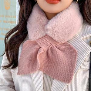 1+1 겨울 여자 쁘띠 두꺼운 털 고급 퍼 머플러 목도리 워머