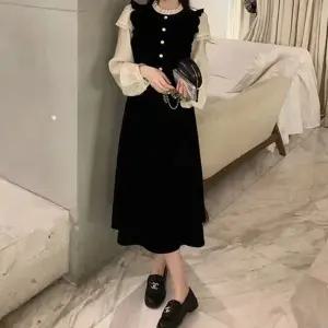 (예쎄) 벨벳 프릴장식 스판 롱원피스(S4WOP017A)