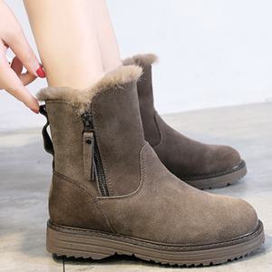 스웨이드앵클부츠 털안감 반부츠 옆지퍼(230-250)