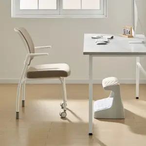 에어렉스 패브릭 매쉬 의자  화이트프레임) + 바로풋 콤보 2단 발받침대 세트  일반형)