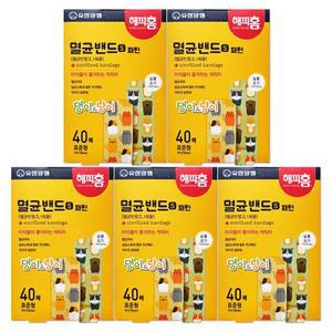 해피홈 캐릭터 멸균 밴드 에스 패턴 표준형 40매 X 5개