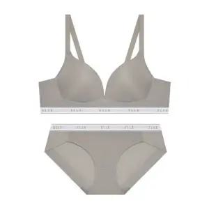 에어로쿨 컴포트핏 노와이어 브라 팬티 세트 - 모카그레이