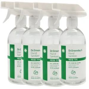 손소독제 500ml 스프레이 에탄올70 4개 닥터그린/소독/가정/핸드/사무실/회사/매장/업소/핸드용/회사용