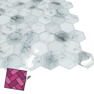 월타일 월타일스티커 포인트타일 516 육각 회색벌집 데코스티커타일 타일스티커