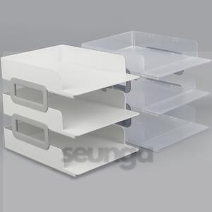 승아상점 서류보관 시험지 악보 계약서 타워 트레이 3단 4808 튼튼한조립식선반 다용도수납함 문구