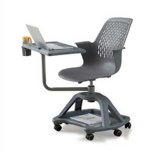 일체형책상의자 바퀴형 필기판 사무실 세미나 연수원