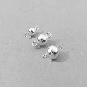싼비즈 [8-683-02]순은부자재 클래습 자석볼장식 6/8/10mm 실버925 ,1세트