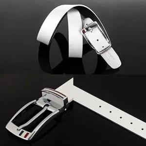 화이트- 고급 천연 통가죽 남자 허리띠 가파치 벨트-WBADE8E